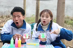 短剧：甜甜和来福玩魔幻水精灵，自己动手做各种小动物，真好玩视频封面