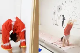 5岁女孩一口气翻20多个跟头走红 每天苦练基本功 教练是爸爸