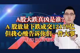 A股大跌真凶是谁？A股放量下跌成交12179亿，但我下周要干活了！视频封面