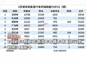 5月新能源汽车城市销量排行出炉 郑州入围前十视频封面