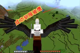 我的世界冰火传说28：成功驯服骏鹰，飞越几千格，将它骑回家视频封面