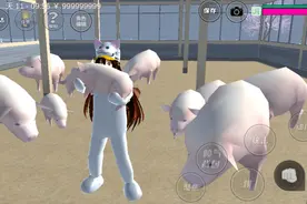 樱花校园模拟器：农场里面总共有十只猪，小夕把最小的一只抱回家