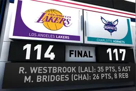 NBA全场集锦：湖人114-117黄蜂 威少35分错失绝杀湖人惜败黄蜂视频封面