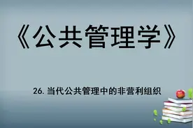 26.《公共管理学》-当代公共管理中的非营利组织【转载】视频封面