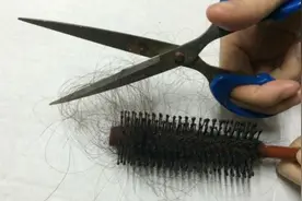 卷发梳上的头发太难清理，不用着急，清理它们有窍门，很实用