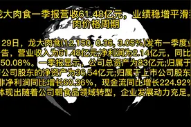 【行业资讯】龙大肉食一季营收61.48亿元，业绩稳增平滑猪价周期视频封面