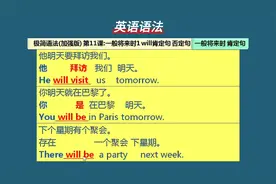 英语学习，语法：一般将来时，will肯定句否定句