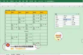 Excel中制作可动态更新的课程表，一键生成，简单实用！