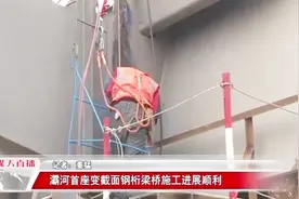 灞桥首座变截面钢桁梁桥施工进展顺利，人车分离，方便市民生活视频封面