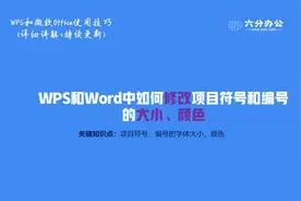 WPS和Word中如何修改项目符号和编号的大小、颜色视频封面