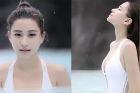 何超莲穿深v泳衣秀身材，当她湿身浮出水面瞬间，窦骁真是好福气视频封面