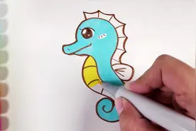 儿歌多多动物简笔画，海马，神奇动物在哪里？一起学画可爱海马视频封面