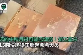 您的中秋月饼可能已烧毁！嘉兴一15吨快递货车燃起熊熊大火视频封面