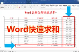 word表格中怎么进行数据求和？不但能批量求和，还能进行更新视频封面