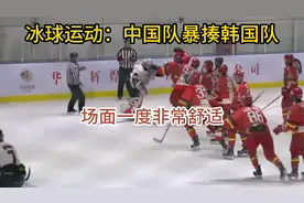 冰球比赛中国队暴揍韩国队，人不犯我我不犯人。视频封面
