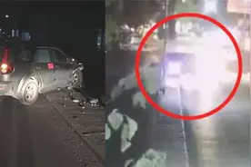 监拍：男子夜间酒驾走上“断头路” 千钧一发之际回过神来刹住车视频封面