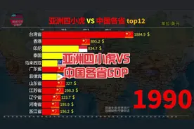 1980-2021亚洲四小虎与中国各省GDP动态对比，中国速度！视频封面