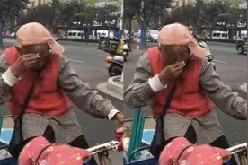 93岁老人街头迷路，在路边抹眼泪哭泣，江苏交警看到后一路送回家