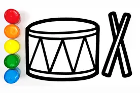 #早教美术#儿童简笔画 教宝宝学画并认识8种乐器玩具 开个音乐会