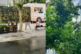 成都街头现“真局部降雨”，拍摄者：第一次见，只有一圈下雨