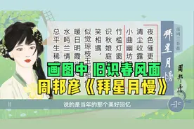 宋词三百首：周邦彦《拜星月慢》画图中，旧识春风面视频封面