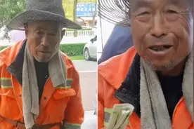 好心老板请环卫工大爷免费吃面，大爷一句话听得网友心酸视频封面