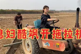 农村媳妇穿紧身裤开拖拉机下地，豆豆老婆飒出新高度，能干20亩视频封面