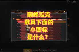 巅峰坦克：载具下面的小图标是什么？