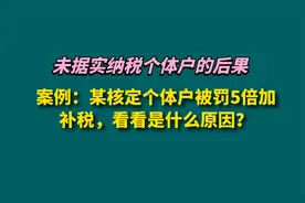 案例：某核定个体户被罚5倍加补税，看看是什么原因？视频封面