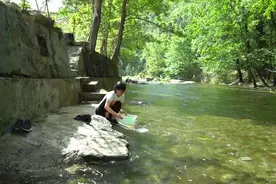 在农村河里的水很干净，可以洗衣服、洗菜和作为饮用水，安逸哦。视频封面