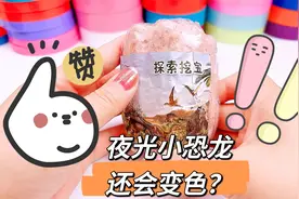 挖宝玩具里藏着夜光小恐龙？用水泡一泡还会变色，会是真的吗？视频封面