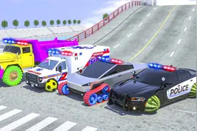 儿童汽车动画：公路被沙子堵住，吊车帮大家换轮胎轻松通过视频封面