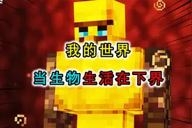 我的世界：当生物生活在下界，铁傀儡更换身体材料，狗子晒成黑皮