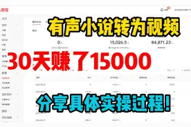 把有声小说转成视频，30天赚了15000，分享详细过程无脑搬运即可