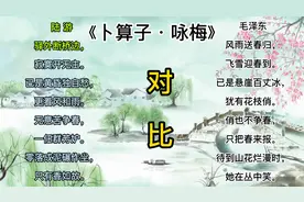 陆游《卜算子· 咏梅》毛泽东《卜算子· 咏梅》对比  古诗词讲解