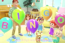 幼儿英语 启蒙儿歌《BINGO》一家人跟小狗Bingo玩的好开心呀视频封面