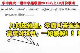 华师一附中八上12月联考压轴题，学霸叫苦连连，高度对称大招破解视频封面