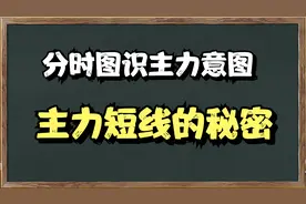 A股：通过分时透视主力意图，揭开洗盘细节，学会不再被洗出局。视频封面