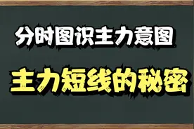A股：通过分时透视主力意图，揭开洗盘细节，学会不再被洗出局。视频封面