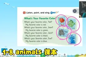 《Let's go》1-8 animals 课本视频封面