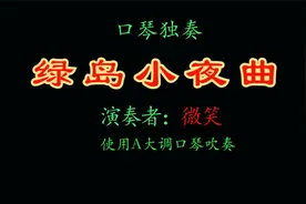 复音口琴独奏《绿岛小夜曲》，微笑演奏，配有动态独奏曲谱。