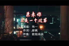 玮一的《原来你只是一个过客》，深情的歌喉，唱出了爱错人后的痛视频封面
