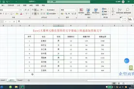 Excel单元格在原有的文字基础上快速添加其他文字，简单易学视频封面