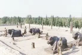 上世纪八十年代，黄河水干枯露出异物，水中浸泡千年巨宝终被发现