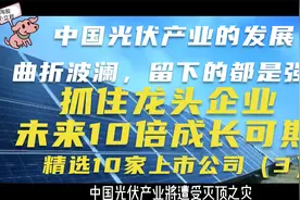 抓住光伏产业的龙头企业，未来10倍成长可期，精选10家企业（3）视频封面