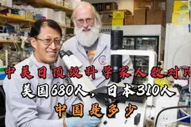 中美日顶级科学家人数对比：美国680人，日本310人，中国是多少？视频封面