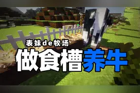 我的世界生活大冒险38 表妹做了食槽 这样就可以直接养牛了