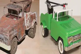 网上买了个迷你拖车，已经严重脱漆，部分零件受损，我修复了它视频封面