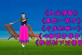 精选广场舞《红尘情歌》《心相映手牵手》《桃花树下对情歌》视频封面