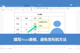 填写Word表格时，这样做，可以避免字数太多导致变形视频封面